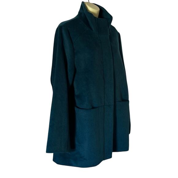 Time for Me Teal Blue Coat Mid Weight Winter Lined Zipper Woman Size Large - Picture 2 of 13